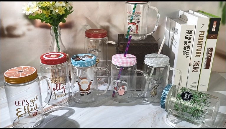 Personalized drink cup with handle