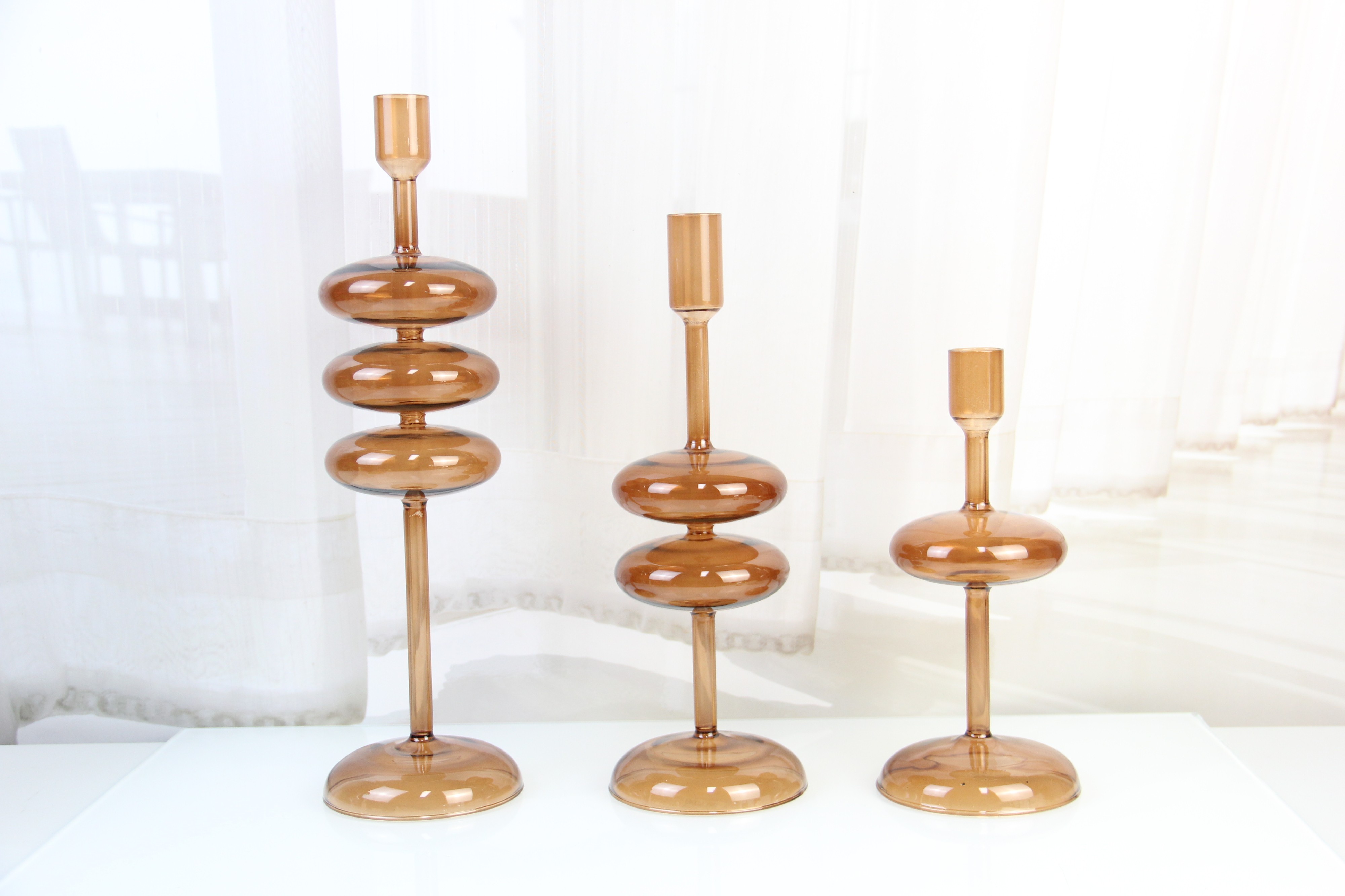Glass Candle Holders for Table Centerpiece ZT377