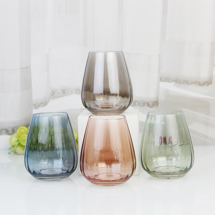 Colored Stemless Wine Glasses HJB1334