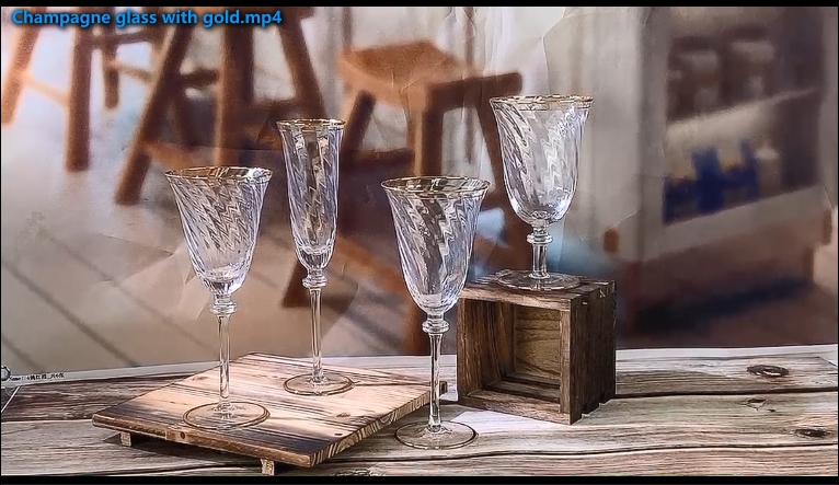 Champagne glass with gold