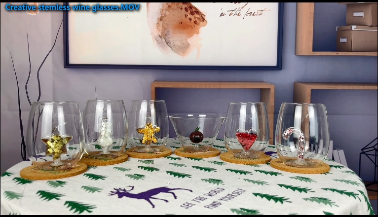 Creative stemless wine glasses