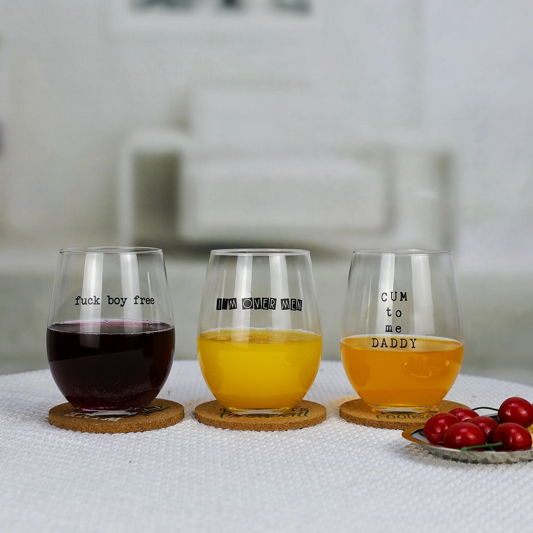 创意文字玻璃杯玻璃水杯蛋杯