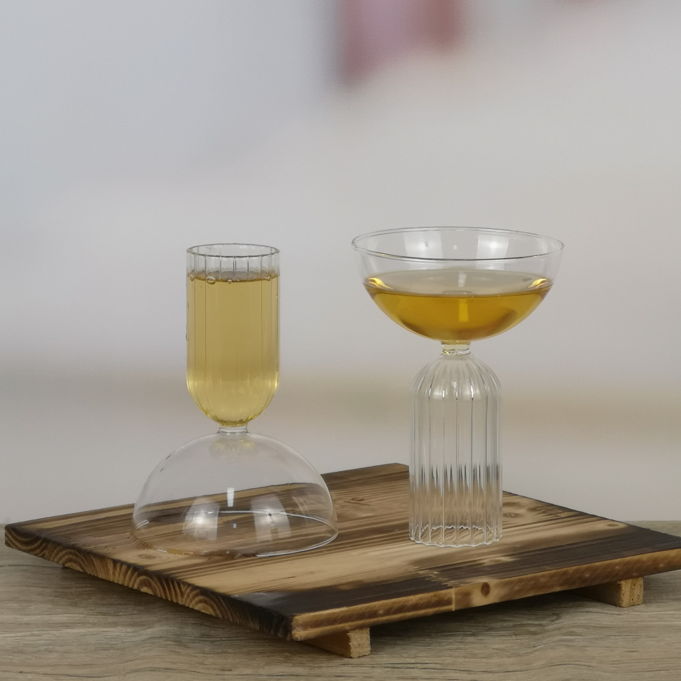 Striped Base Champagne Glasses WSJ153