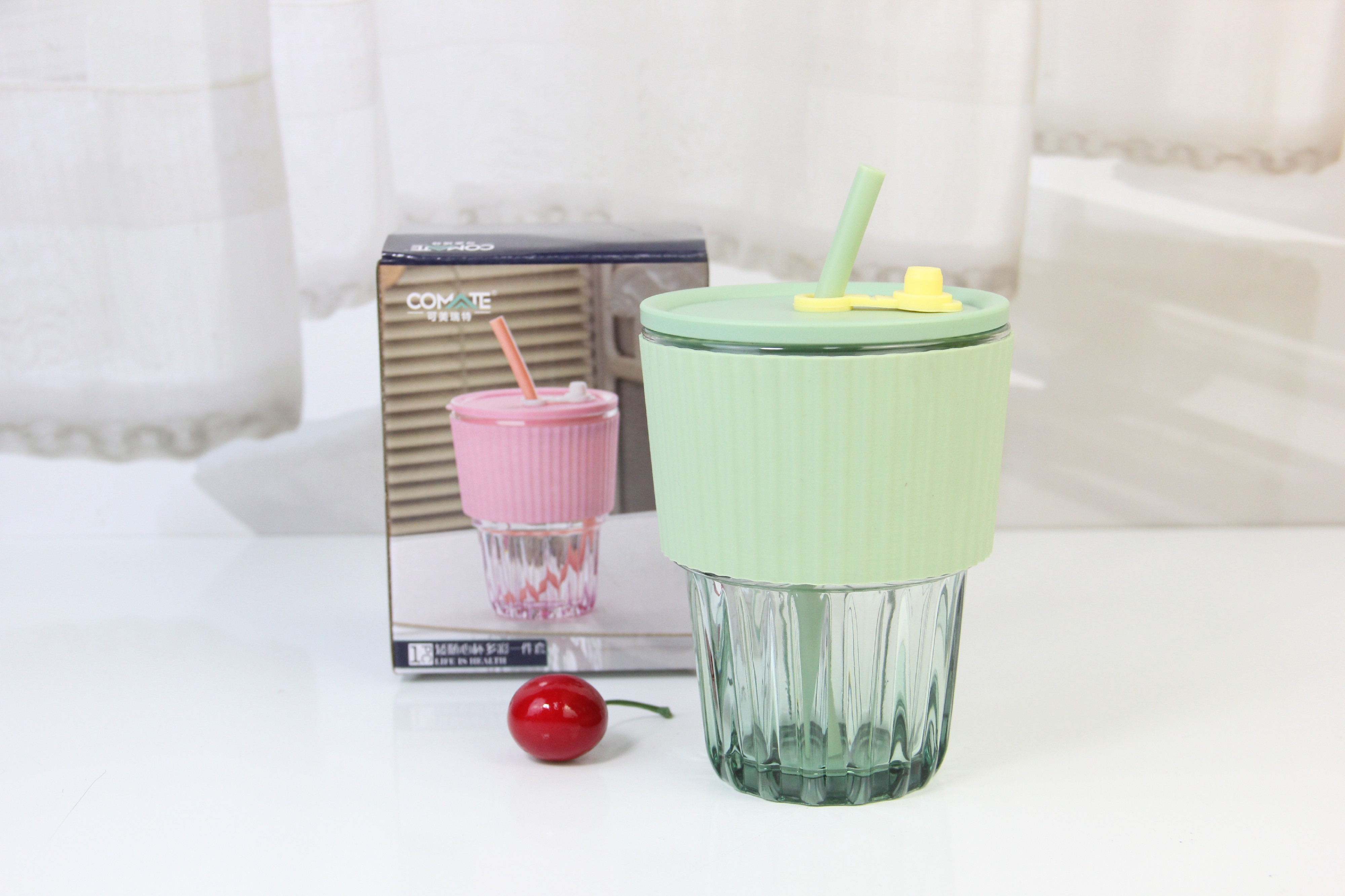 Glass Water Glasses With Straws drinking glasses GFT066