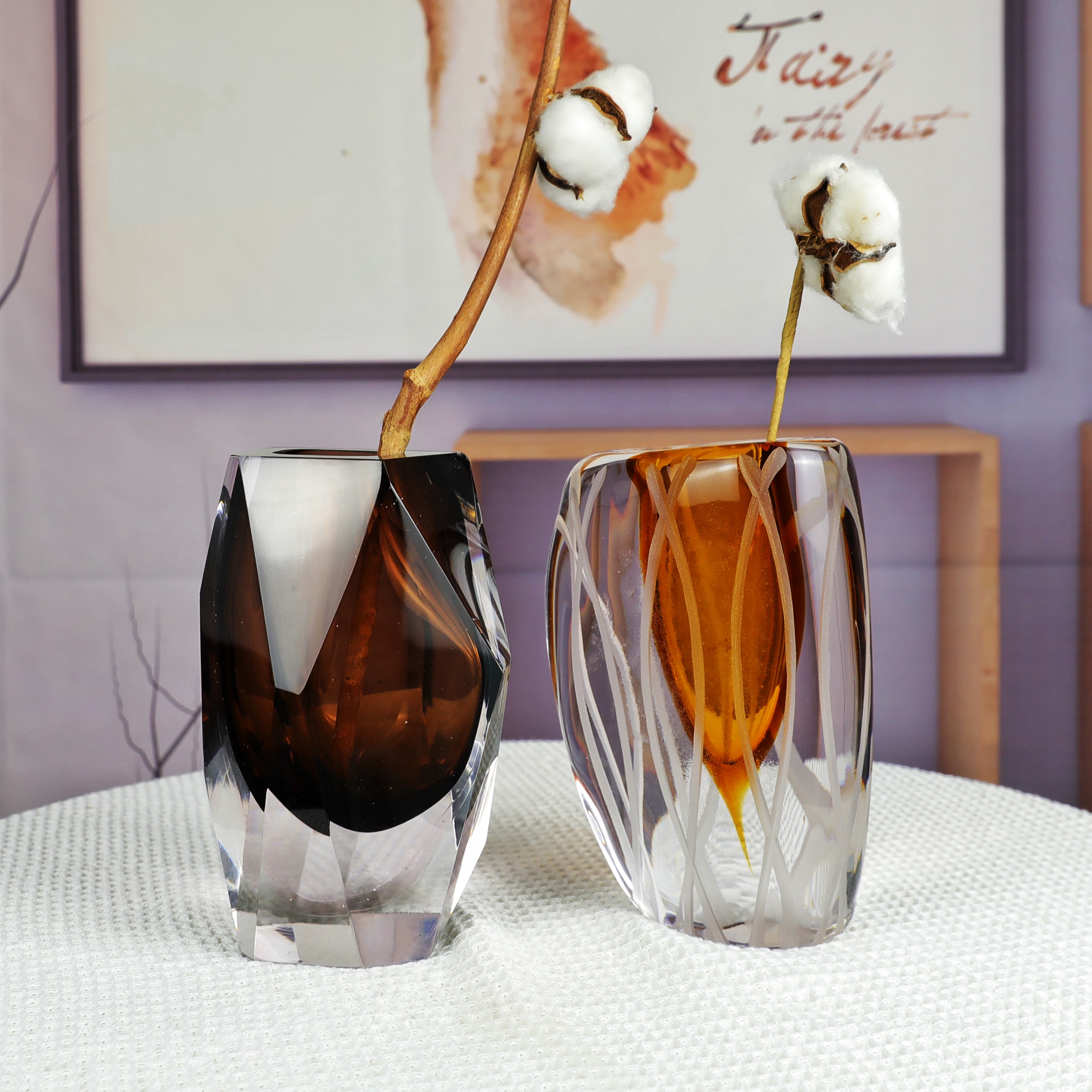 China small gemetric glass vase HP824