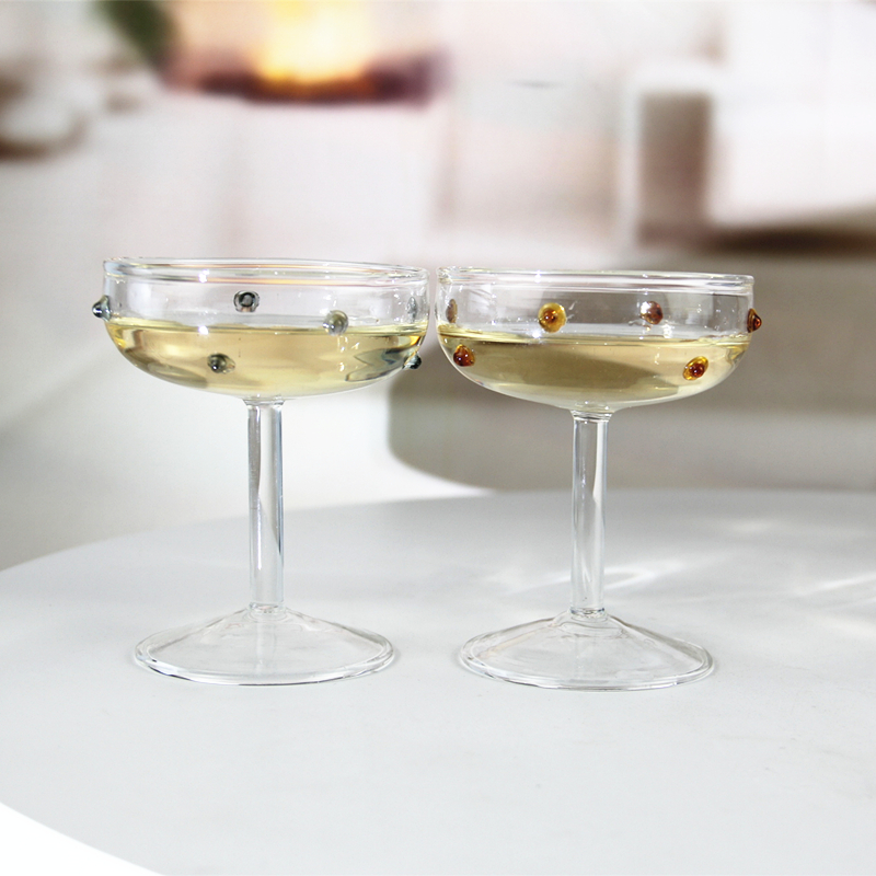 Custom color champagne cut glasses XB397