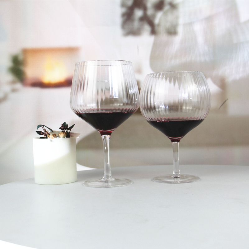 Vertical striped wine glasses for centerpieces HJB1264