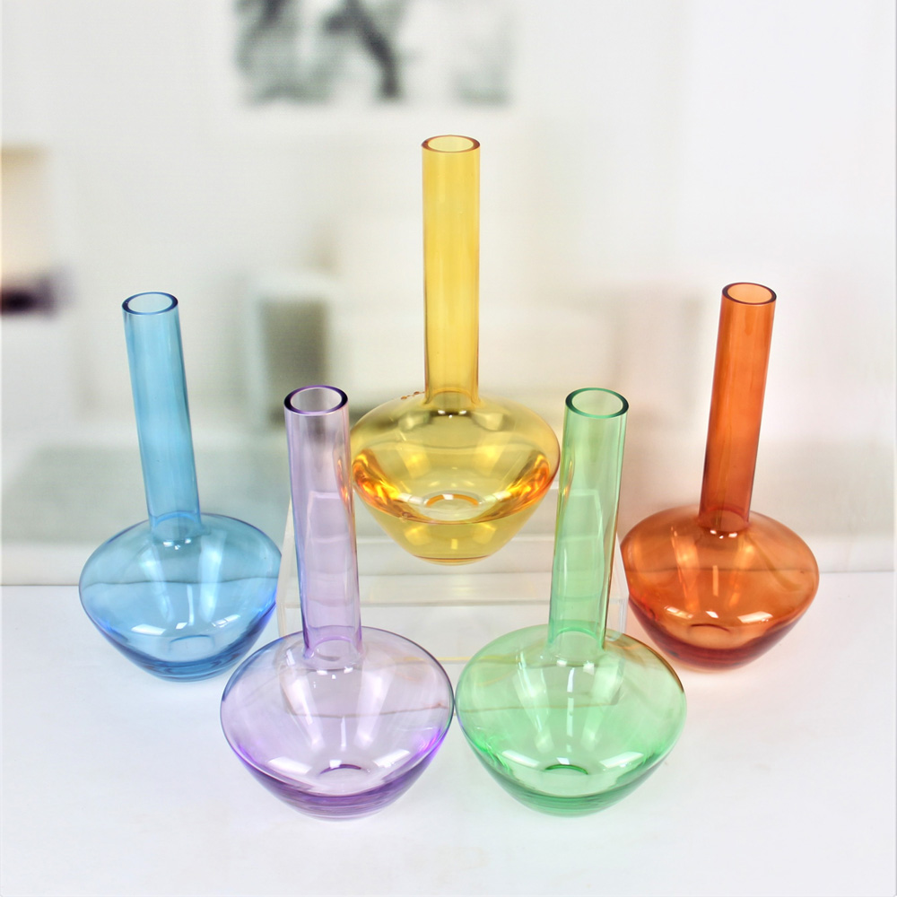 Coloured round bottle shaped crystal glass vases for wedding CXW1591