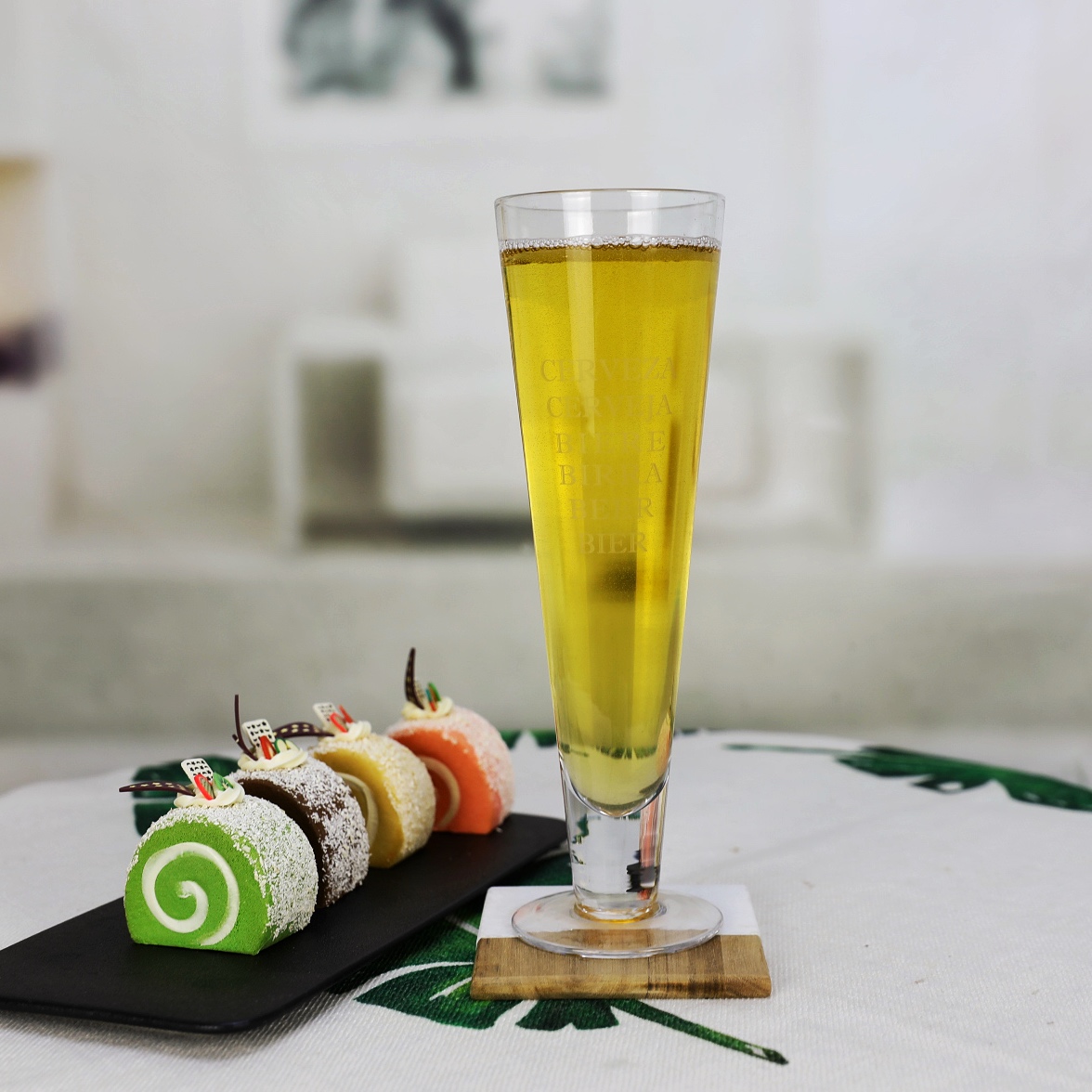 Custom logo transparent beer glasses PJB178