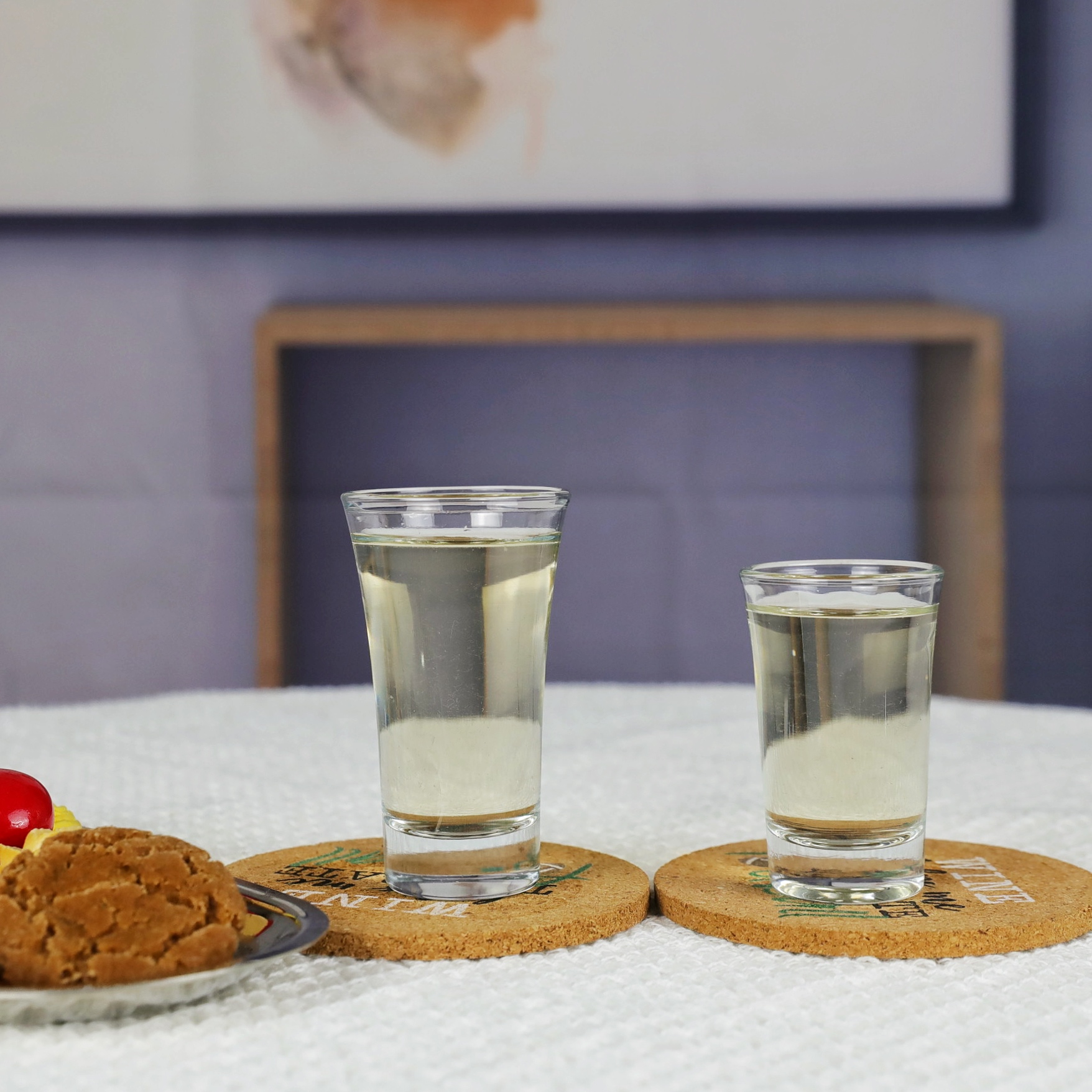 Embossed clear shot glass for bar ST209