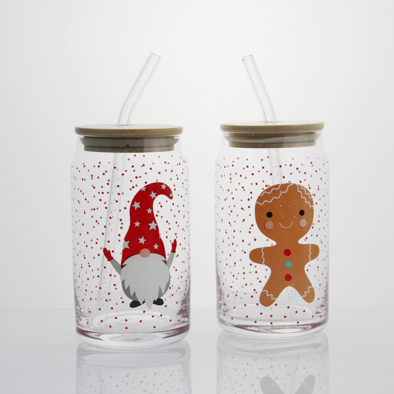 Custom beer can glass with lid and straw CXW2077