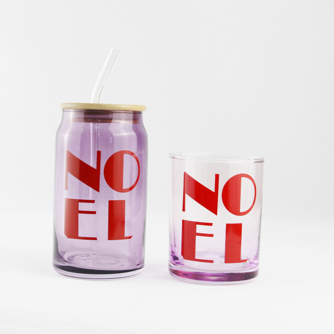 Custom christmas glass cup with stickers CXW1853