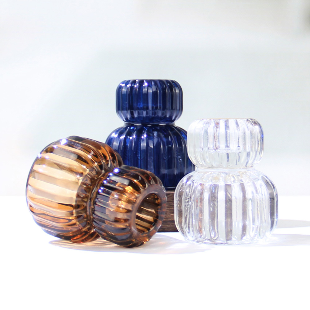 Colored crystal glass candle stick holders ZT116