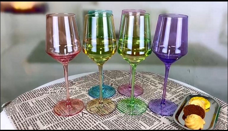Colorful classic wine glasses