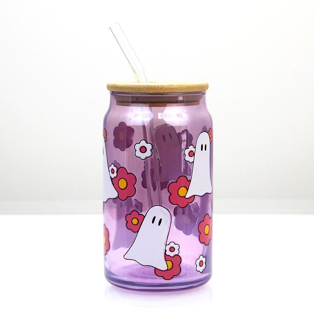 Custom spray color decal glass water cup drinking cup GZ2100