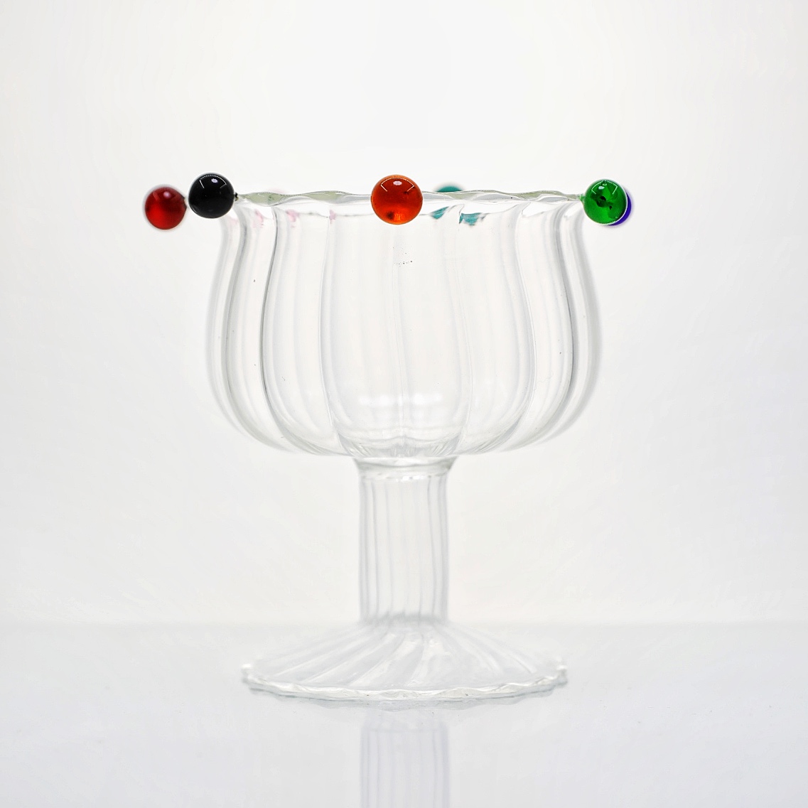 350ml ribbed colored small round glass bowl WSJ277