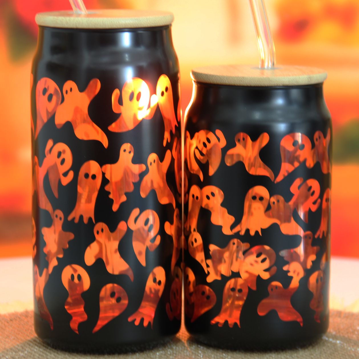 Halloween theme Can Shaped Glass Cups with Skull GZ2203