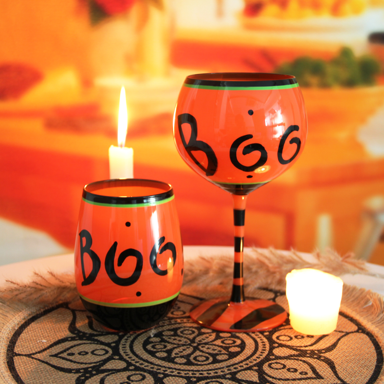 Custom logo Halloween Wine Glasses With Stem HJB1426