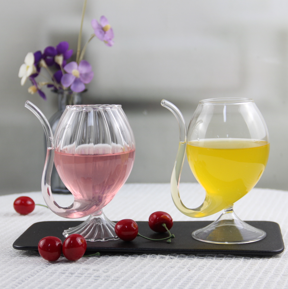 Wine Glasses with Straw