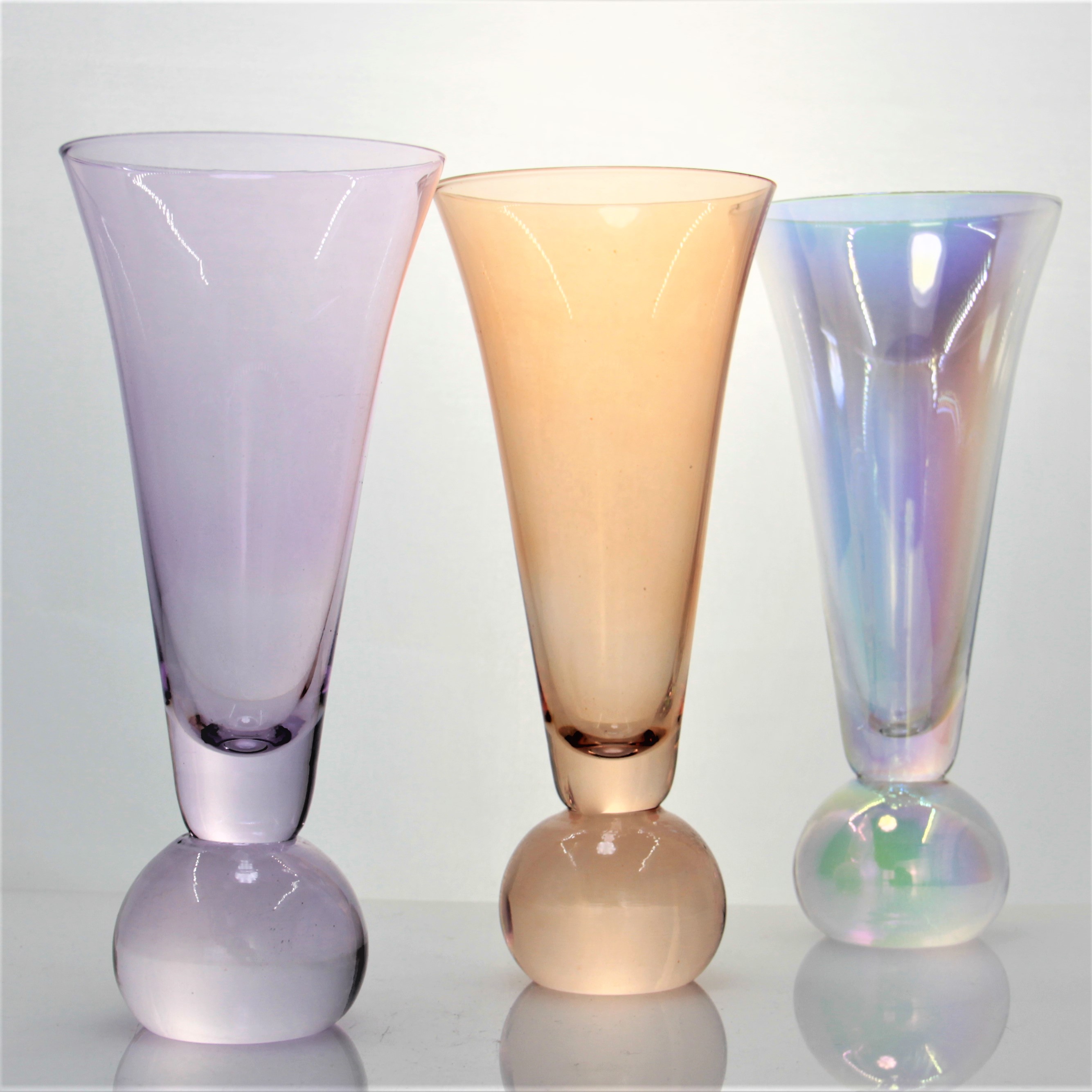 Hand Blown Colored Ball Stem champagne Glasses CXW1552