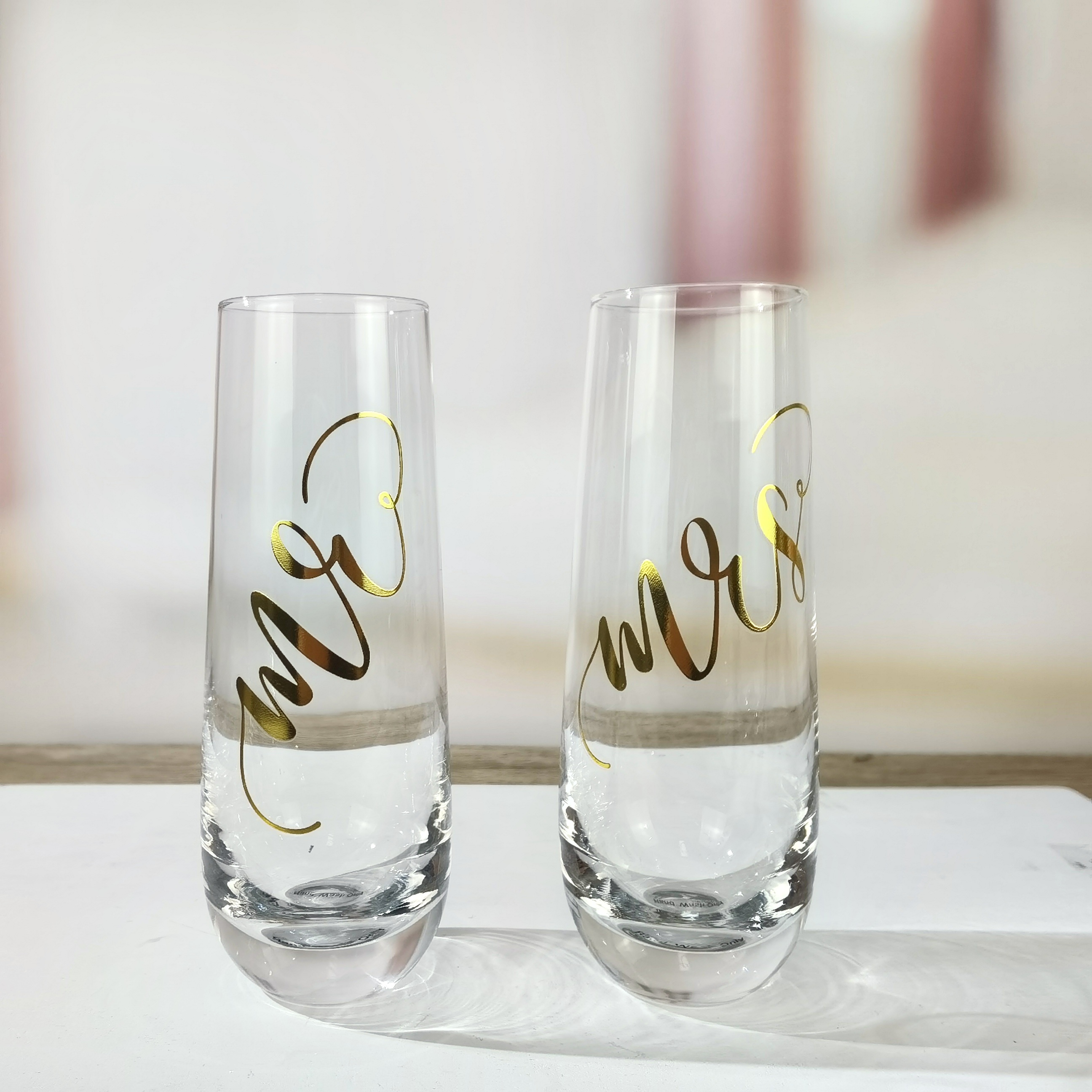 Champagne Flutes Glass with Stemless For Wedding Party CXW1440