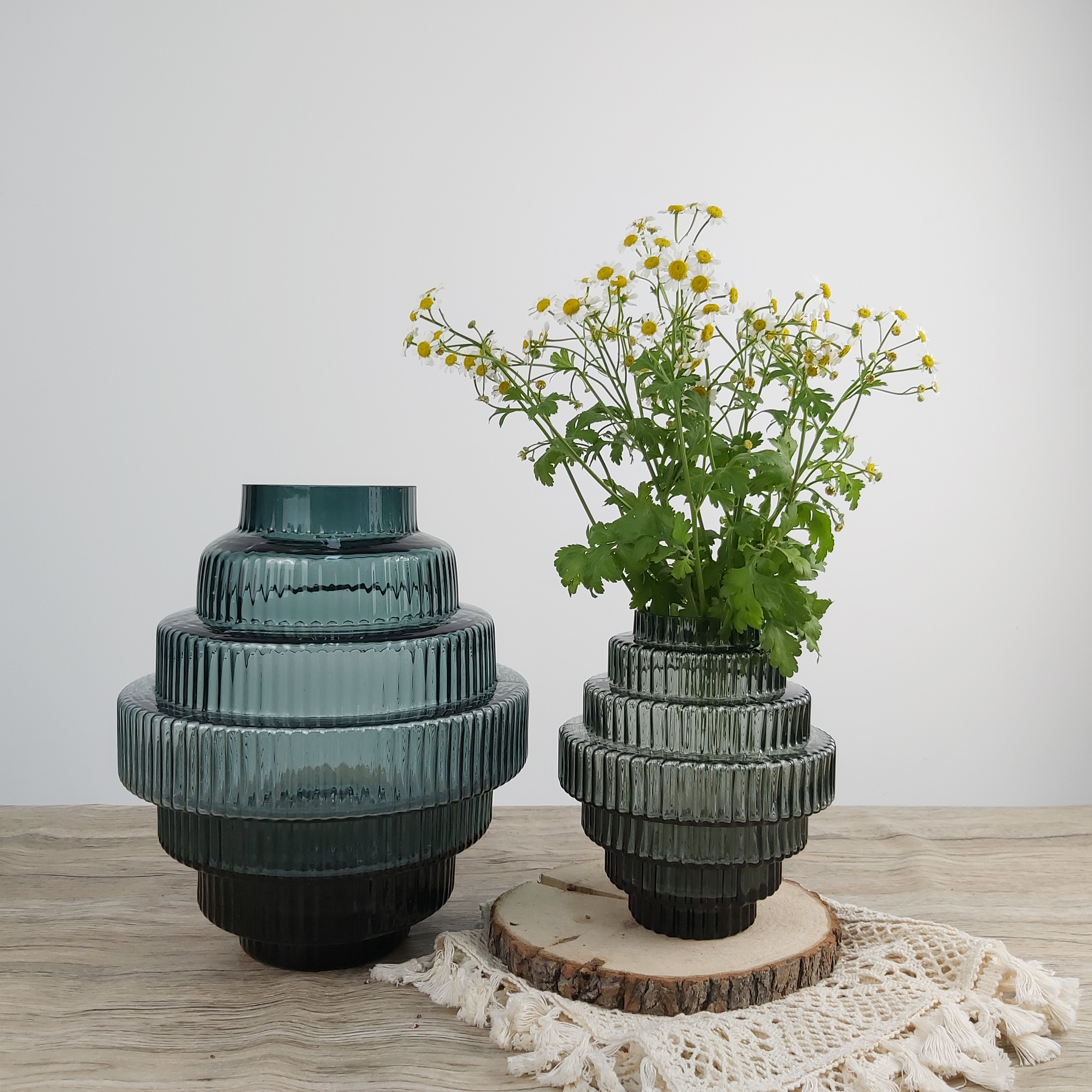 Personalized glass vases in custom colors and sizes