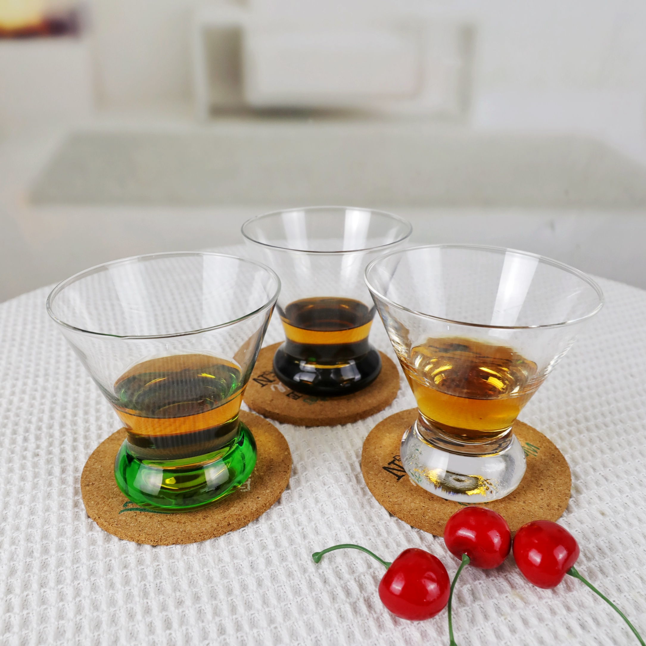 A classic stemless cocktail glass