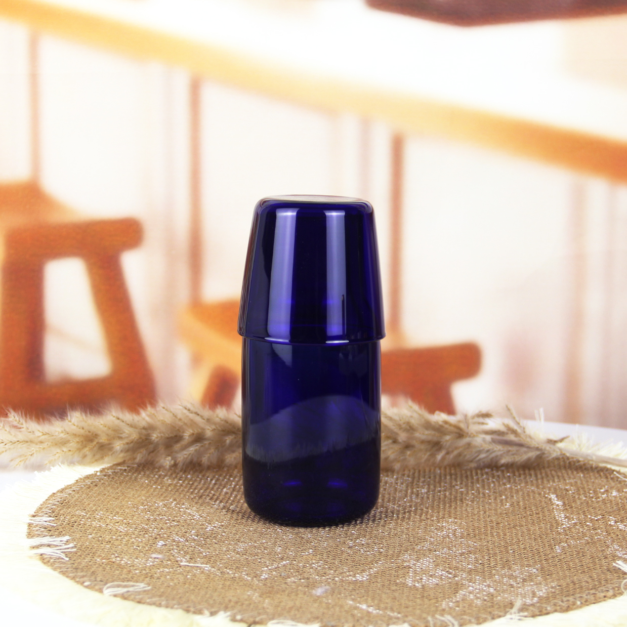 Custom Logo Blue Water Glass Pitcher Set GZ2059