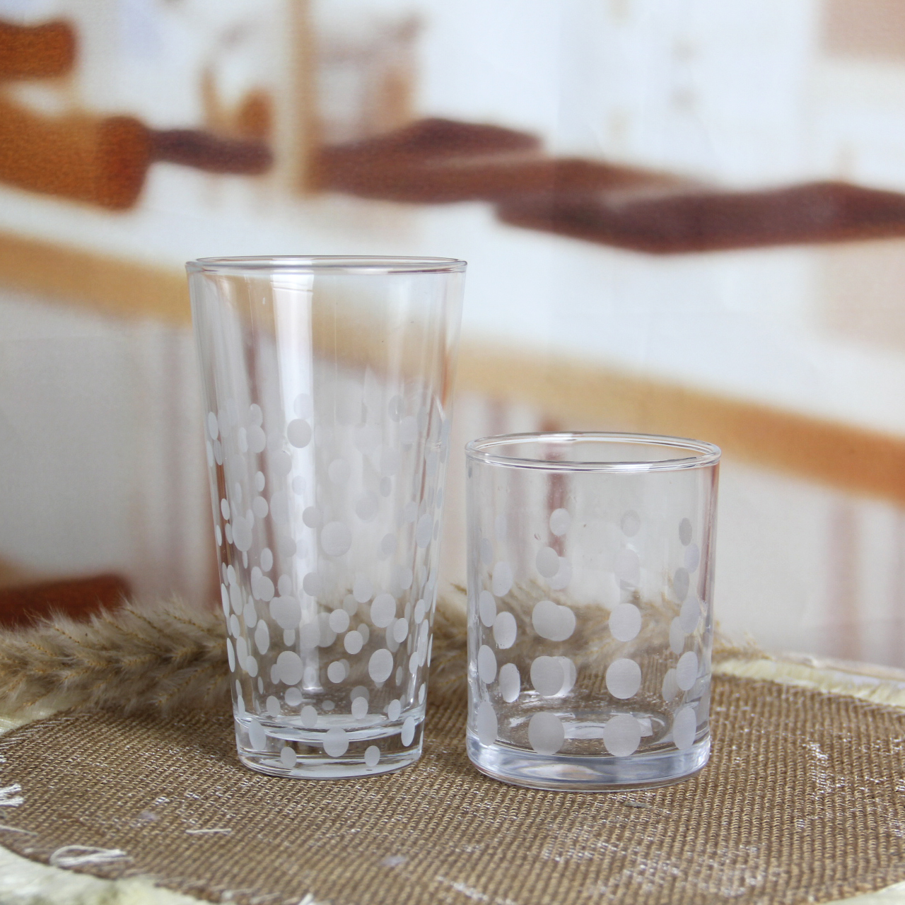 Custom Highball Tumbler Glasses with Etched Dots WG500/WG502
