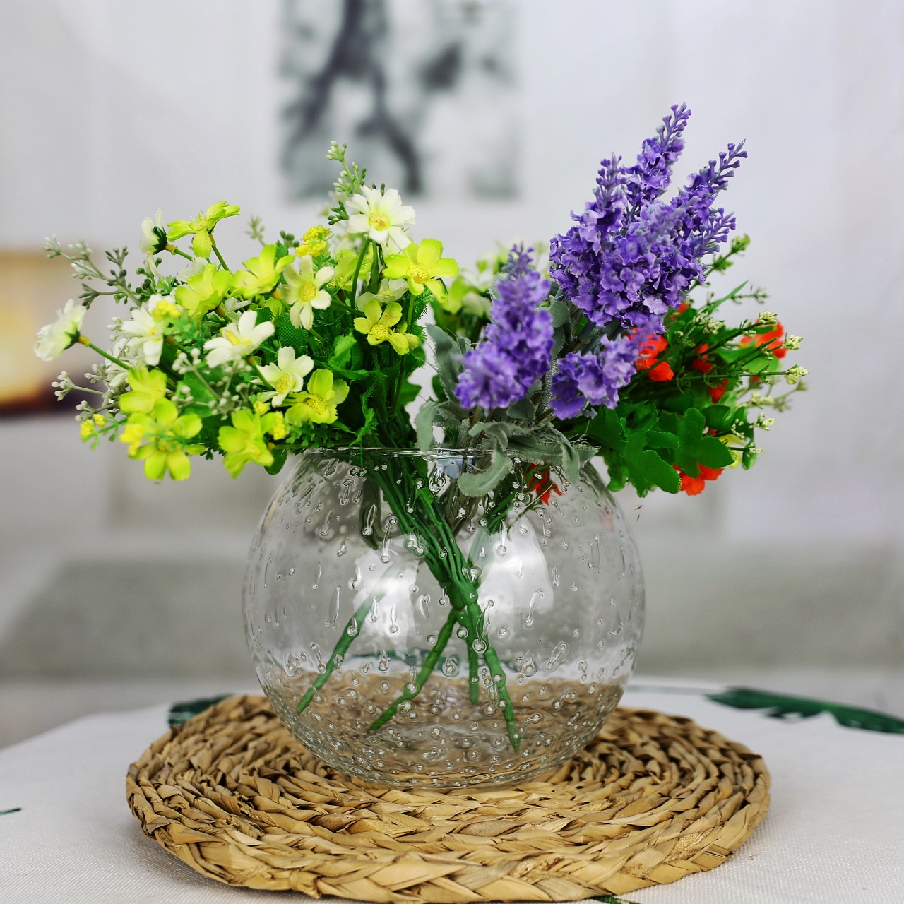 Bubble Glass Vase Round Bowl Vase for Decoration Maison HP561