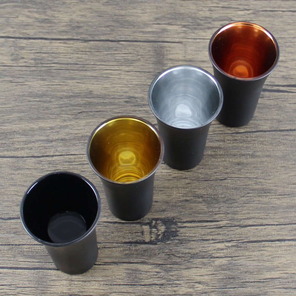 2oz Frosted Black Sublimation Vodka Shot Glass CXW1579