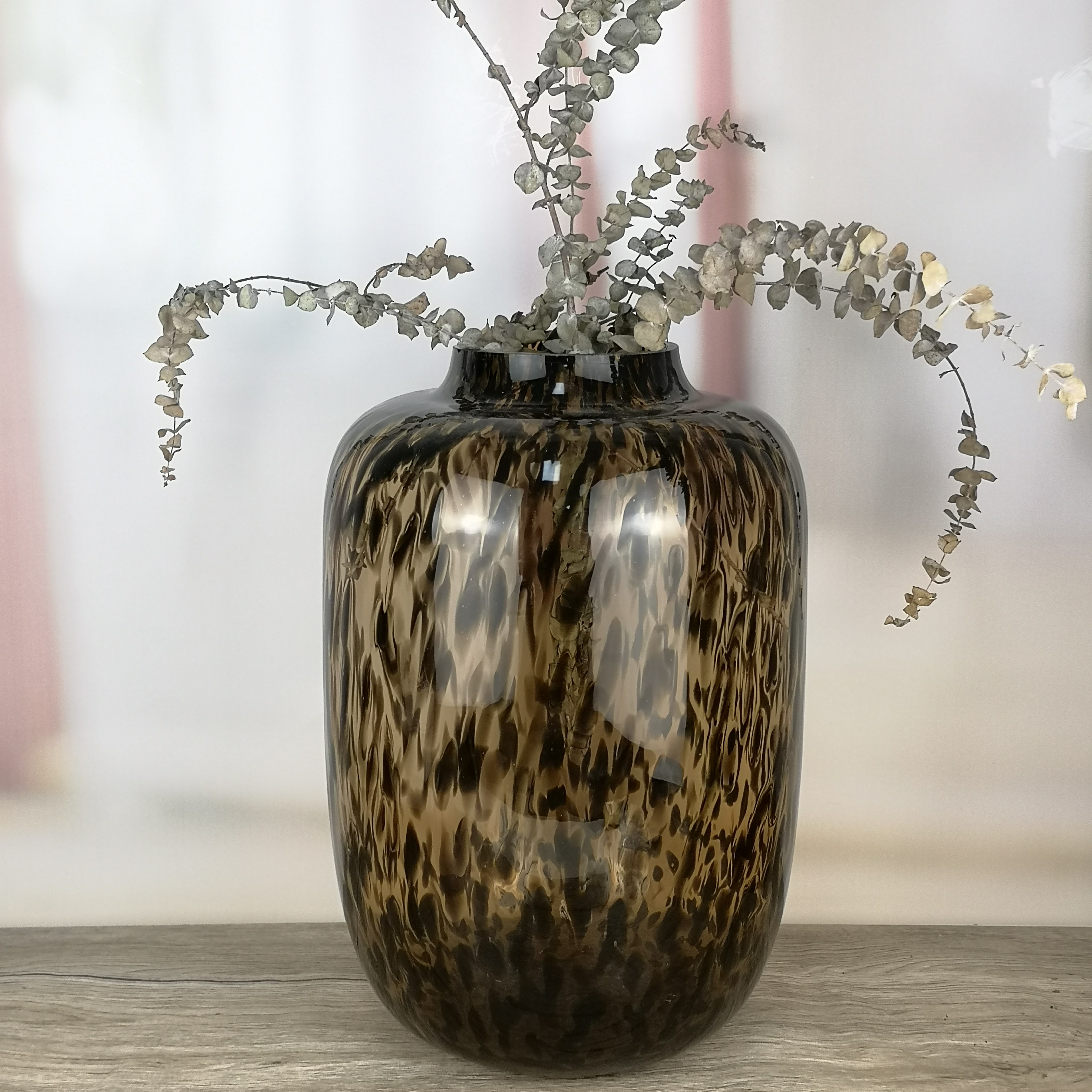 Large Tall Vase Glass Cylinder Amber Glass Flower Vases for Home Decor HP399