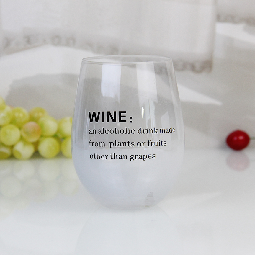 Custom Logo Ombre Design Stemless Red Wine Glass HJB1300