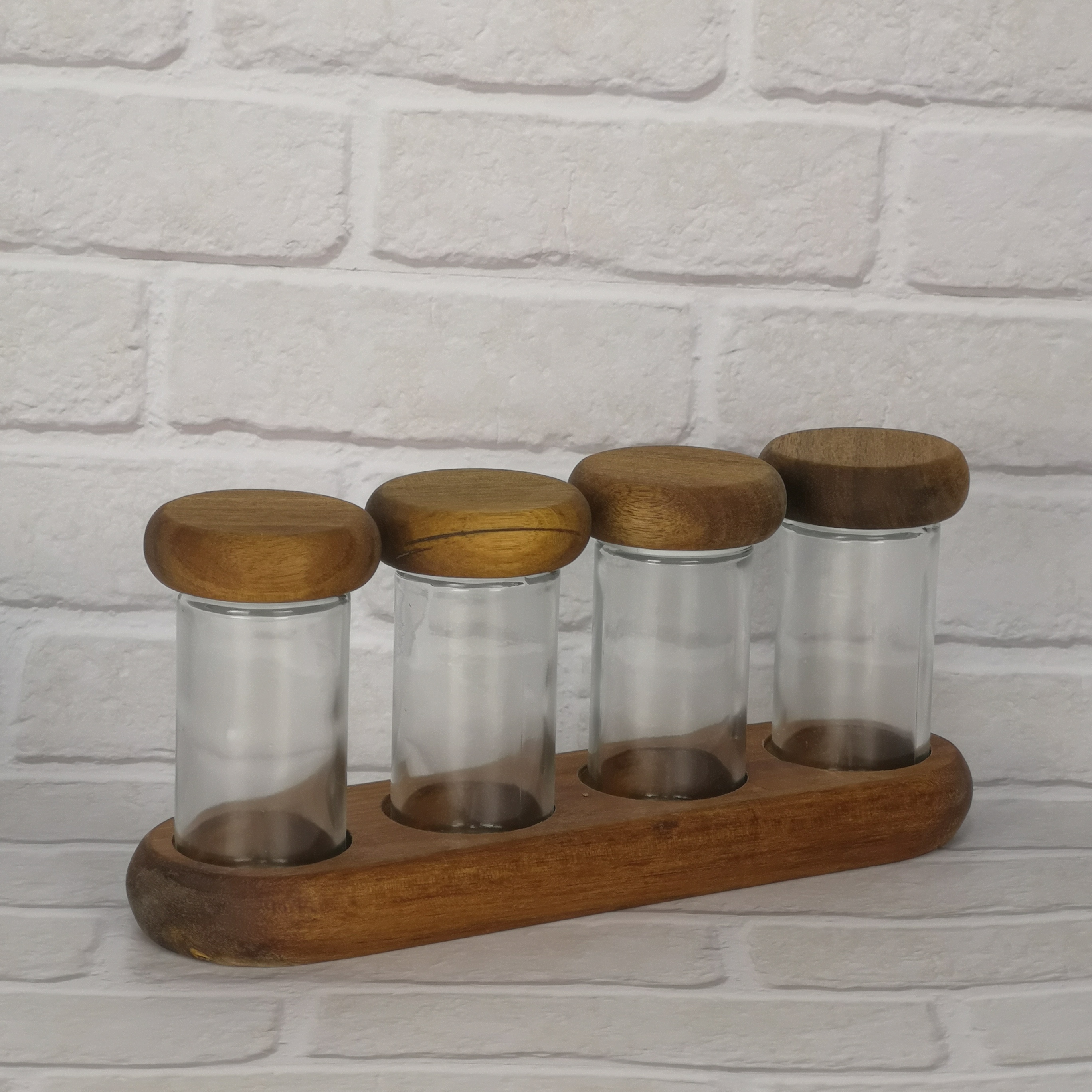 Storage Jars Set 4 of salt pepper glass container jar set GZ1791