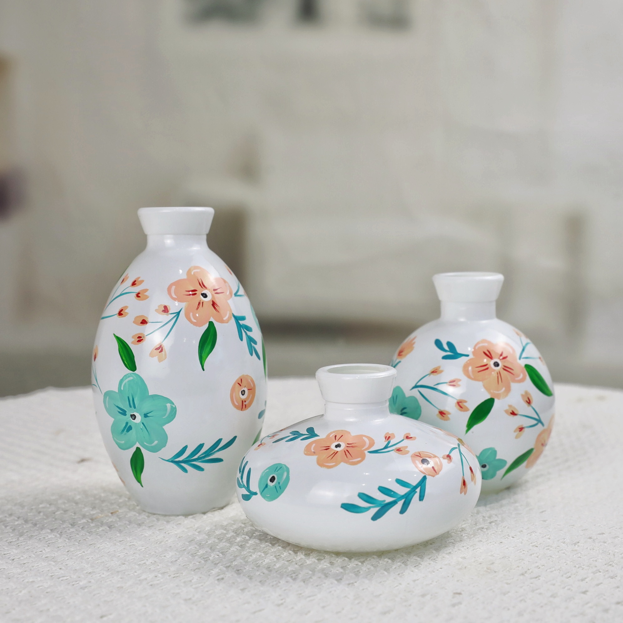 Hand-Painted Small Glass Vase Decoration Tabletop Vase for Flower GZ2249