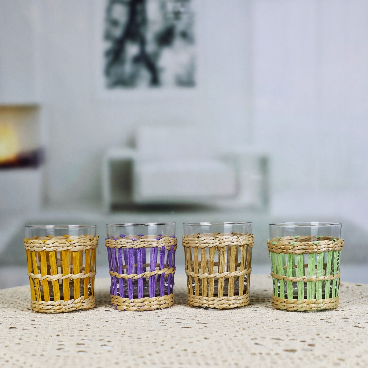 Colored Paper Wrapped Water Tumbler