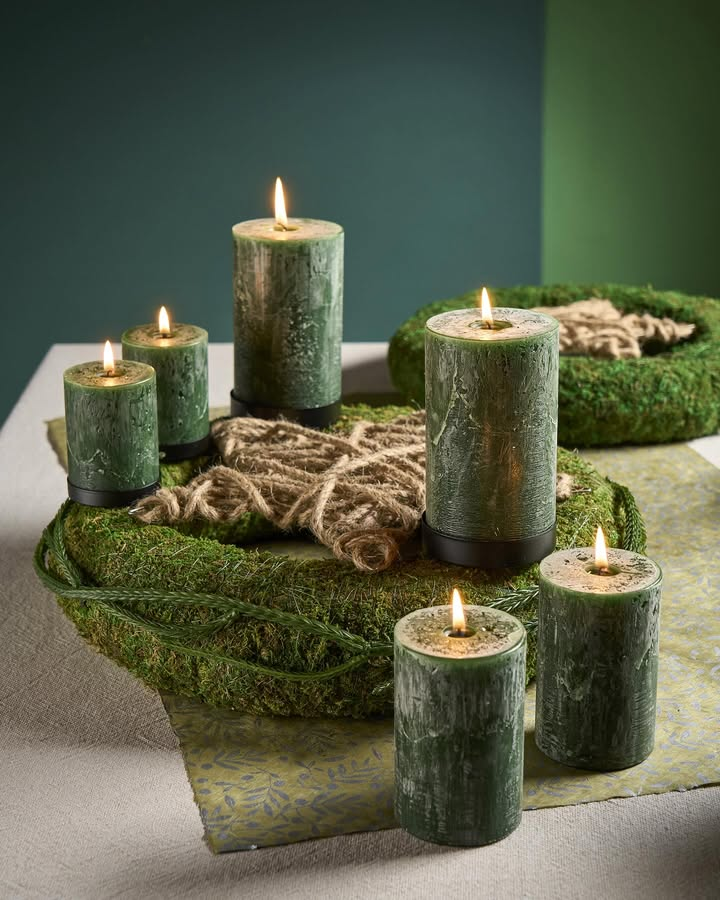 Greenish-yellow festive decoration candles.png