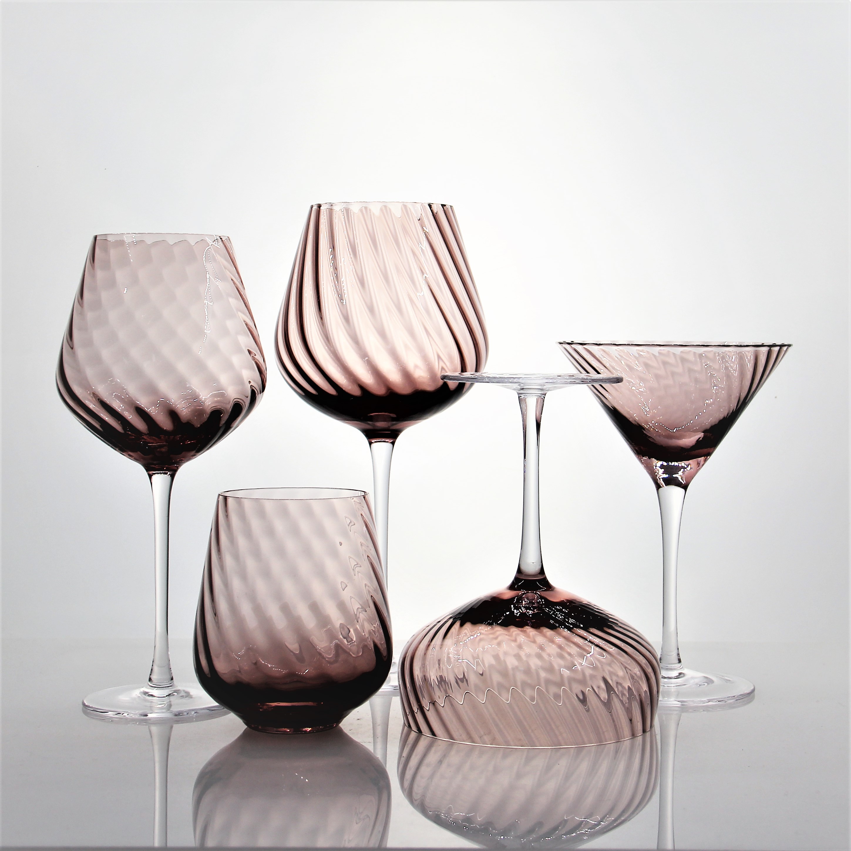 Custom Colored Ribbed Wine Glasses Drinking Glass