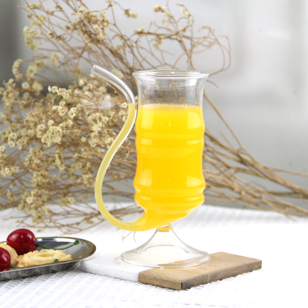 Creative Transparent Integrated Straw Cocktail Glass WSJ291