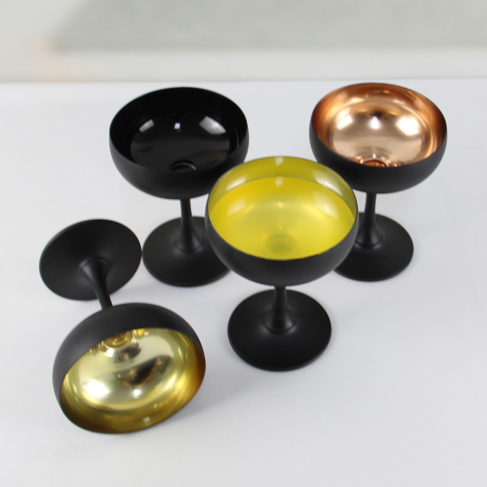 220ML Matte Black Champagne Coupe Glasse