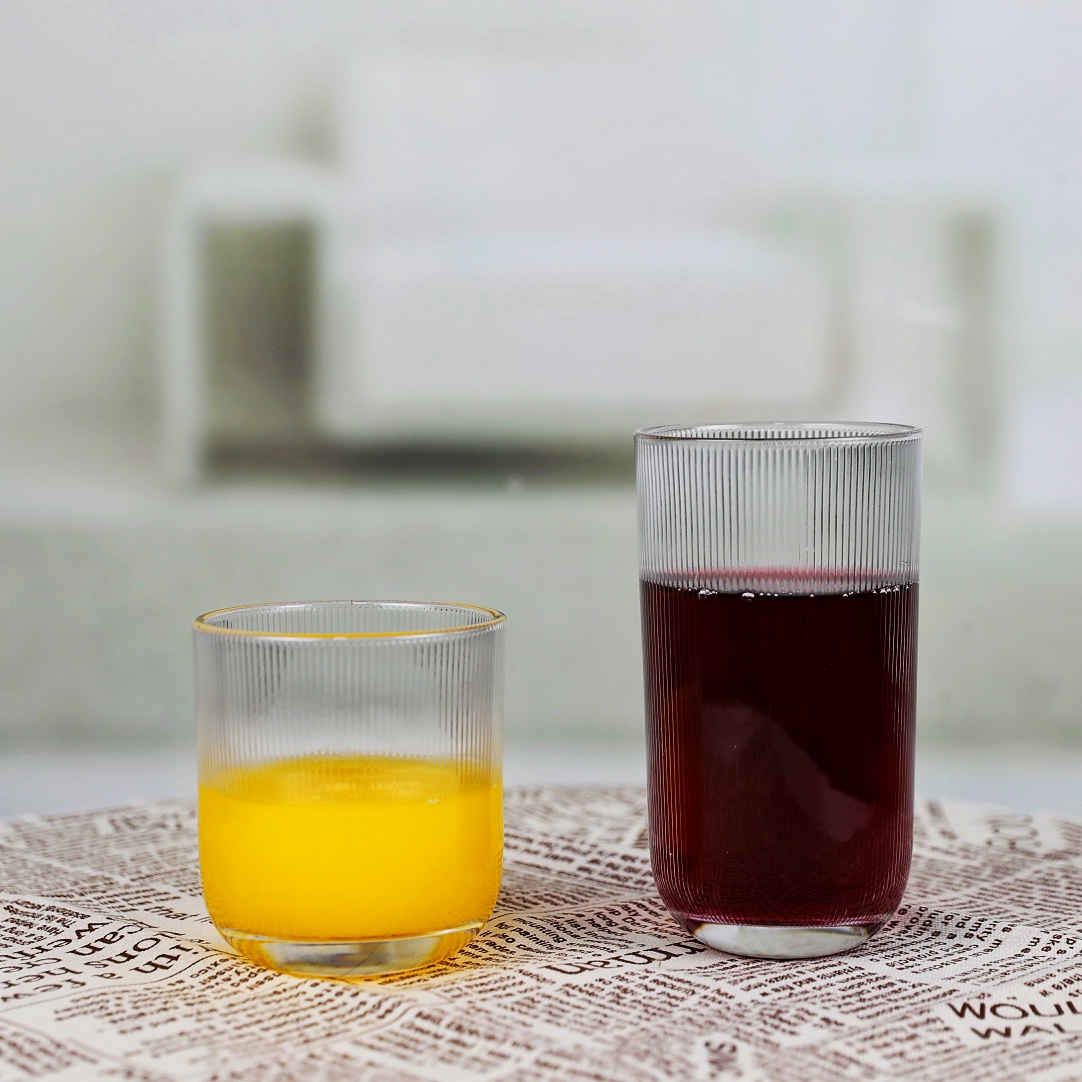 Clear Ribbed Tumbler Water Glasses WG268