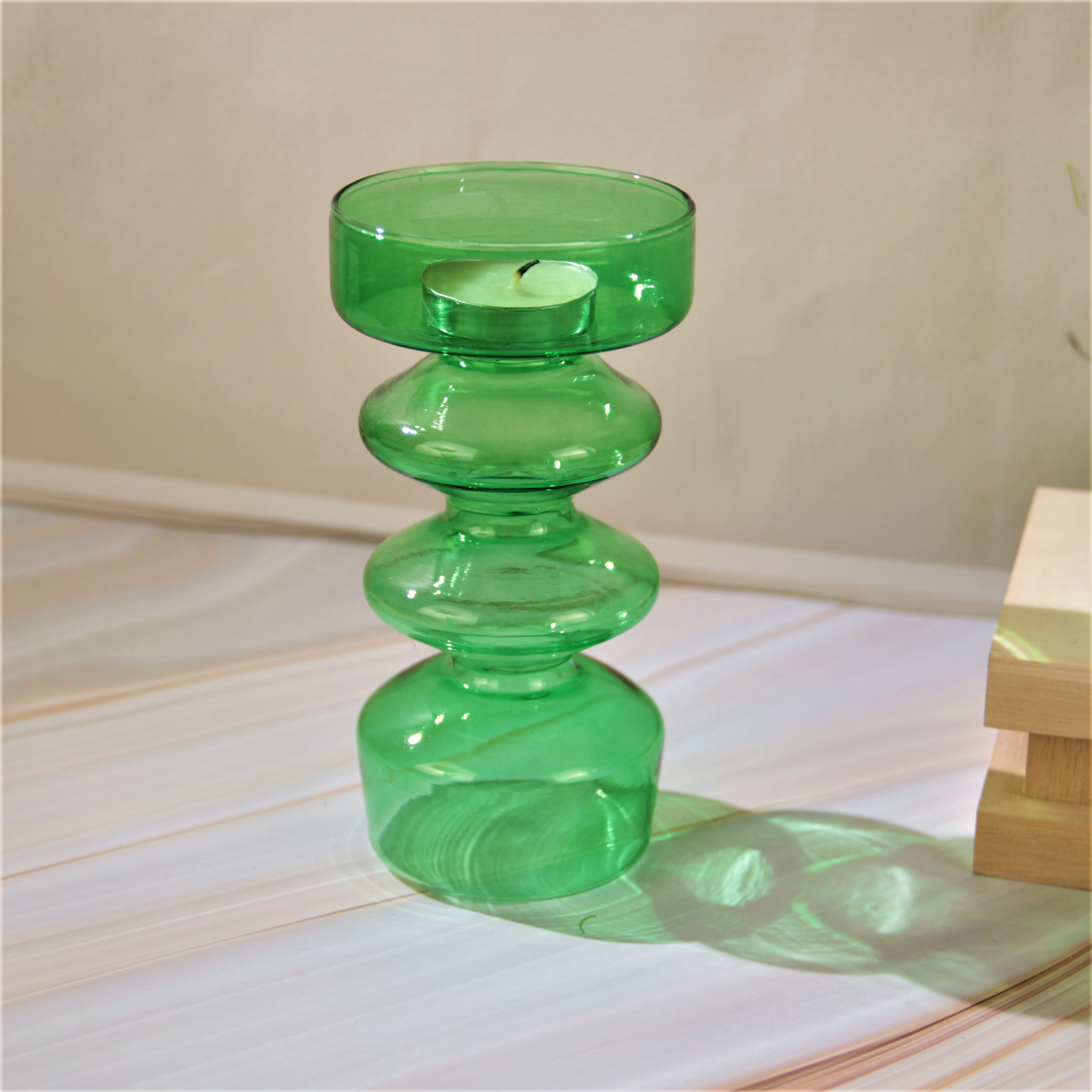 Colored Crystal Glass Candlestick Holder WSJ205