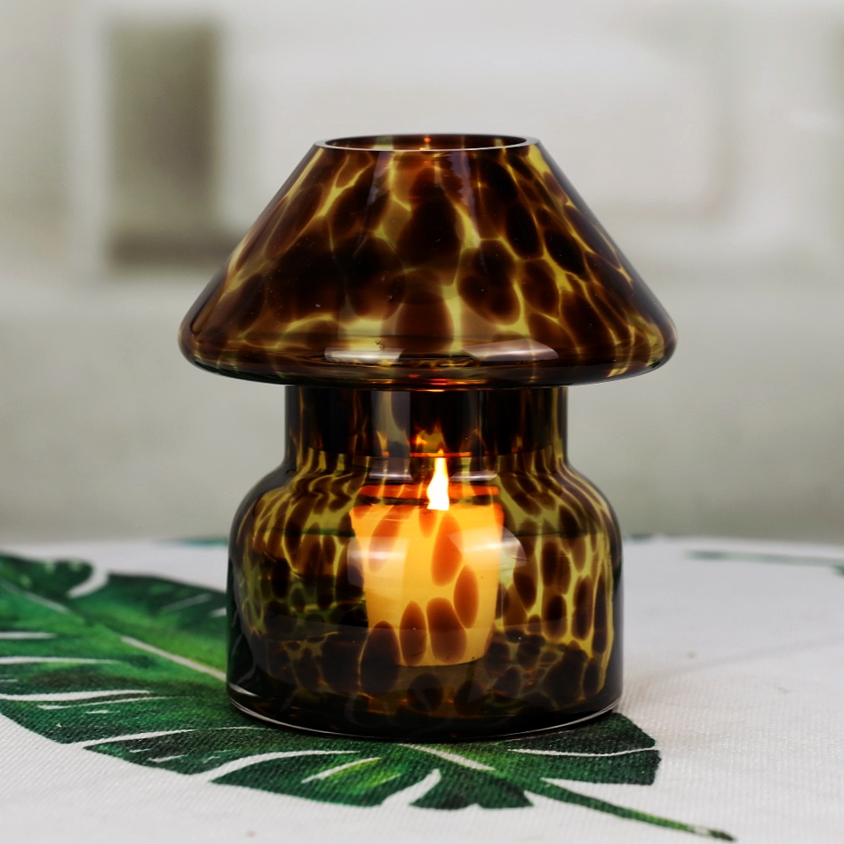 Mushroom-shaped colorful hurricane candlestick