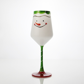 Rising Hot Christmas Wine Glass with Handpainted X'Mas Design for Festival Party HJB1451	
