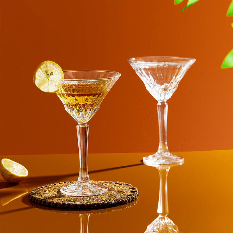 6 Pack Modern Clear Wine Glasses Goblets Vintage Water Romantic Mixed Drinking Glass Stemware for Pa