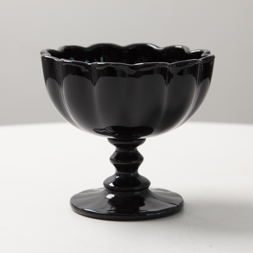 Round Party Salad Bowling Fruit Snack Bowl Black Solid High-Looking Colored Glass Bowl PZ255-PZ257